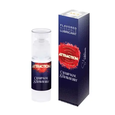 Mai Attraction Champagne Strawberry - Оральна змазка на водній основі, 50 мл (полуниця з шампанським)