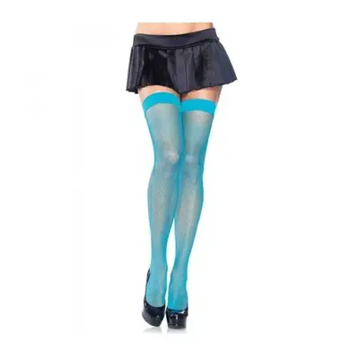 Leg Avenue Nylon Fishnet Thigh Highs - Панчохи в сіточку, OS (блакитні)