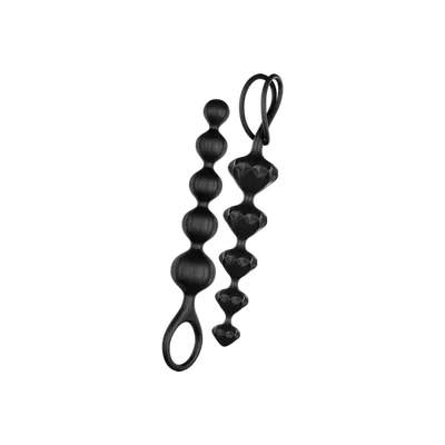 Satisfyer Love Beads Silicone - анальные цепочки, 20.5х3.4 см (черный)