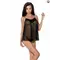 Passion Melania Chemise - Сорочка прозора бебі дол, L/XL (чорна)