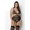 Passion Amberly Corset - Корсет напівпрозорий, 4XL/5XL