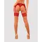 Obsessive Lacelove stockings - сексуальні панчохи з мереживом, XS/S (червоний)