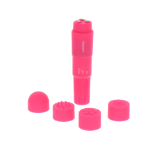 Toy Joy Funky Massager - Вибромассажер с насадками, 10х2.5 см (розовый)