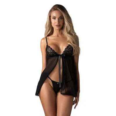 Сорочка бебі-дол Obsessive Blomentis babydoll & thong, XL/2XL