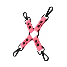 Taboom Hogtie - Крестообразный БДСМ фиксатор с карабинами, 28 см (розовый)