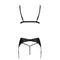 Passion Miley Set - Комплект из эко-кожи: трусики, бюстгальтер, пояс для чулок, L/XL (чёрный)