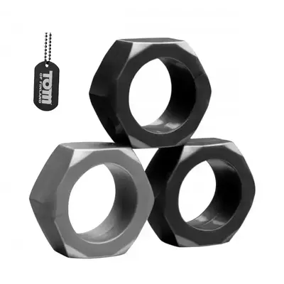 Tom of Finland 3 Piece Cock Nuts - набір ерекційних кілець, 2.544 см