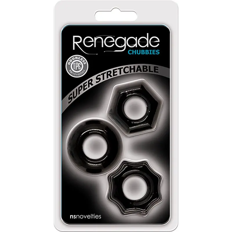 Ns Novelties Renegade Chubbies Rings - Набор эрекционных колец (чёрный) Ns Novelties Renegade Chubbies Rings - Набор эрекционных колец (чёрный)