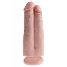 Подвійний фалоімітатор King Cock 7 Two Cocks One Hole, 18х6 см (тілесний)