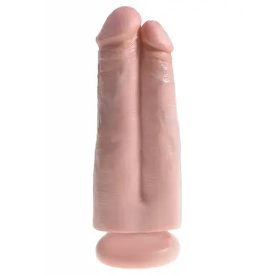 Подвійний фалоімітатор King Cock 7 Two Cocks One Hole, 18х6 см (тілесний)