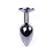 Металева анальна пробка із кристалом Boss Jewellery Dark Silver