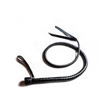 Art of Sex батіг з рукояттю з натуральної шкіри, 120 см (чорний)