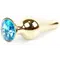 Boss Jewellery Gold Butt Light Blue - Анальна пробка з кристалом, 9,5х3 см (блакитний)
