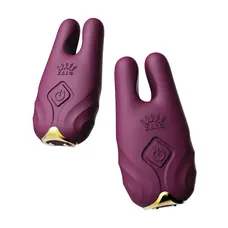 Zalo - Nave Velvet Purple - Комплект смарт-вибраторов для сосков с насадками (фиолетовый)