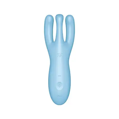Satisfyer Threesome 4 - Вібратор для клітора, 14х5.6 см (блакитний)