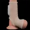 LoveToy Vibrating Drip Knights Ring with Scrotum Sleeve - стимулююча вібронасадка на член, 13 см (білий)