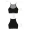 Passion PS006 top спортивний топ із прозорою вставкою, S (чорний)