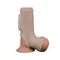 LoveToy Vibrating Drip Knights Ring with Scrotum Sleeve - стимулююча вібронасадка на член, 13 см (білий)