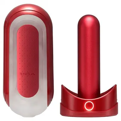 Tenga Flip Zero Red + Flip Warming Set мастурбатор с подогревом, 18х7 см (красный)
