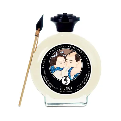 Shunga Erotic Body Painting Vanilla and Chocolate Temptation – смачна фарба для тіла, 100 мл (ваніль та білий шоколад)