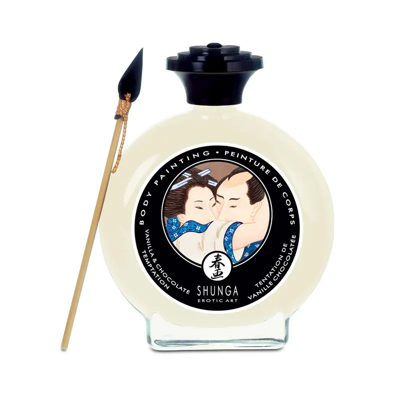 Shunga Erotic Body Painting Vanilla and Chocolate Temptation – смачна фарба для тіла, 100 мл (ваніль та білий шоколад)