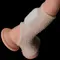 LoveToy Vibrating Drip Knights Ring with Scrotum Sleeve - стимулююча вібронасадка на член, 13 см (білий)
