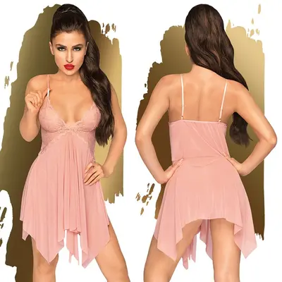 Penthouse - Sweet Beast - Бебі-дол з ажурним браслетом та високим розрізом, L/XL (рожевий)