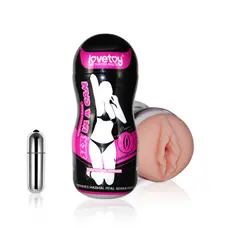 LoveToy Sex In A Can Vibrating Vagina Tunnel - Мастурбатор вагина, 16х6.5 см