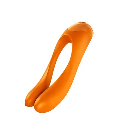 Satisfyer Candy Cane Orange - Вібратор на палець, 11х3.5 см (помаранчевий)