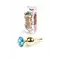 Boss Jewellery Gold Butt Light Blue - Анальна пробка з кристалом, 9,5х3 см (блакитний)