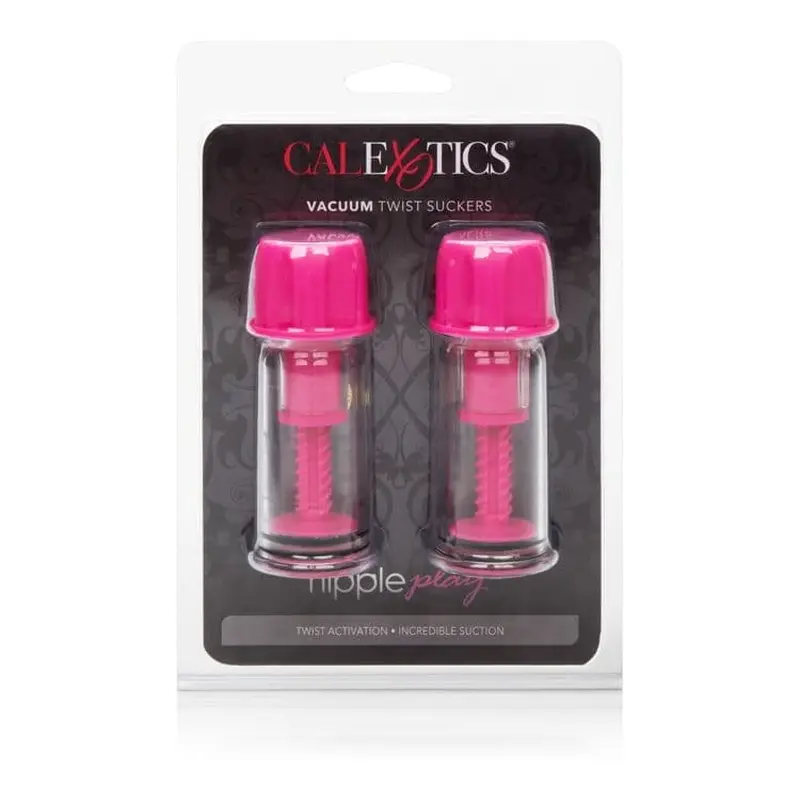 California Exotic Novelties Vacuum Twist Suckers - Вакуумные помпы для сосков, 10.3х3.8 см (розовый) California Exotic Novelties Vacuum Twist Suckers - Вакуумные помпы для сосков, 10.3х3.8 см (розовый)