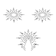 Petits Joujoux Gloria set of 3 Silver - пэстис из кристаллов, украшение на грудь и вульву, (серебристый)