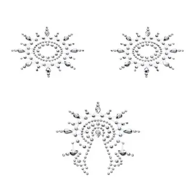 Petits Joujoux Gloria set of 3 Silver - пэстис из кристаллов, украшение на грудь и вульву, (серебристый)