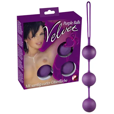 Velvet Balls Triple - Вагінальні кульки, 3,5 см (фіолетовий)