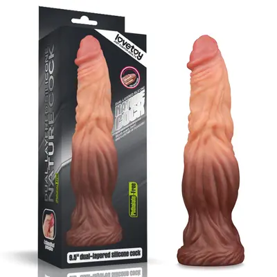 Dual-Layered Silicone Nature Cock 9.5" - Фалоімітатор, 24.5 см (тілесний)