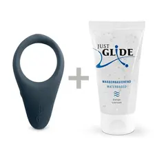 We-Vibe Verge Vibrating Ring + Лубрикант 50 мл - віброкільце з керуванням зі смартфона, 11.5х5.2 (сірий)