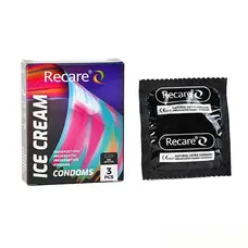 Holographic Recare Ice Cream Big Dotted Condoms 3 шт, з пухирцями