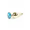 Boss Jewellery Gold Butt Light Blue - Анальна пробка з кристалом, 9,5х3 см (блакитний)