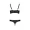 Passion Malwia Bikini - Комплект из эко-кожи с люверсами и ремешками, бра и трусики, 6XL/7XL (чёрный)