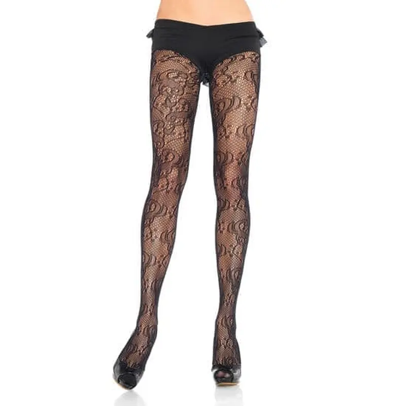 Leg Avenue - Ажурные колготки с красивым узором, S-L (чёрный) Leg Avenue - Ажурные колготки с красивым узором, S-L (чёрный)