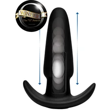 KineticThumping 7X Medium Anal Plug - Анальная пробка с толчковыми движениями, 13.3х4 см (чёрный)
