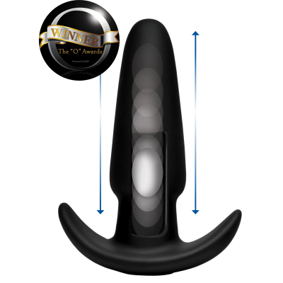 KineticThumping 7X Medium Anal Plug - Анальная пробка с толчковыми движениями, 13.3х4 см (чёрный)