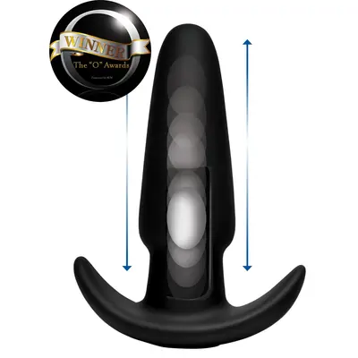 KineticThumping 7X Medium Anal Plug - Анальная пробка с толчковыми движениями, 13.3х4 см (чёрный)