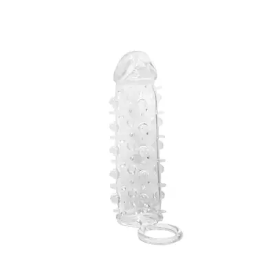 Dorcel Mr. Orgasm насадка на член с кольцом для мошонки, +3 см (прозрачный)