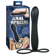 Anal Special Silicone Black - Анальна насадка, 15 см (чорний)