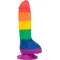 Addiction - Justin - 8" - Rainbow - радужный фаллоимитатор 20.3х4.5 см