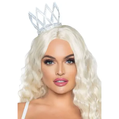 Leg Avenue-Faux rhinestone die cut crown Silver - Мініатюрна корона зі стразами