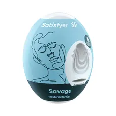 Satisfyer Masturbator Egg Single Savage яйце мастурбатор, 7х5.5 см (блакитний)
