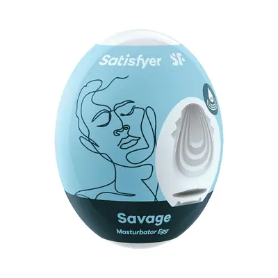 Satisfyer Masturbator Egg Single Savage мастурбатор яйцо, 7х5.5 см (голубой)