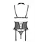 Passion Dominica Corset - еротичний корсет з підв'язками для панчіх, S/M (чорний)